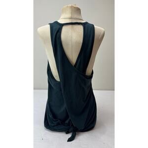 Athleta Tank Top Soft Racerback Open-Back Design Green Draped Size Small